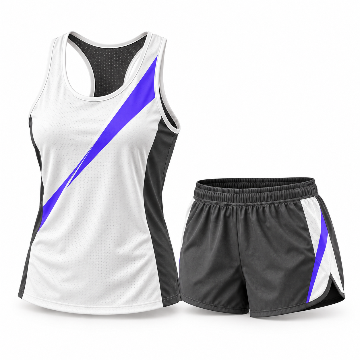 Black and white running apparel shown as a product visualisation